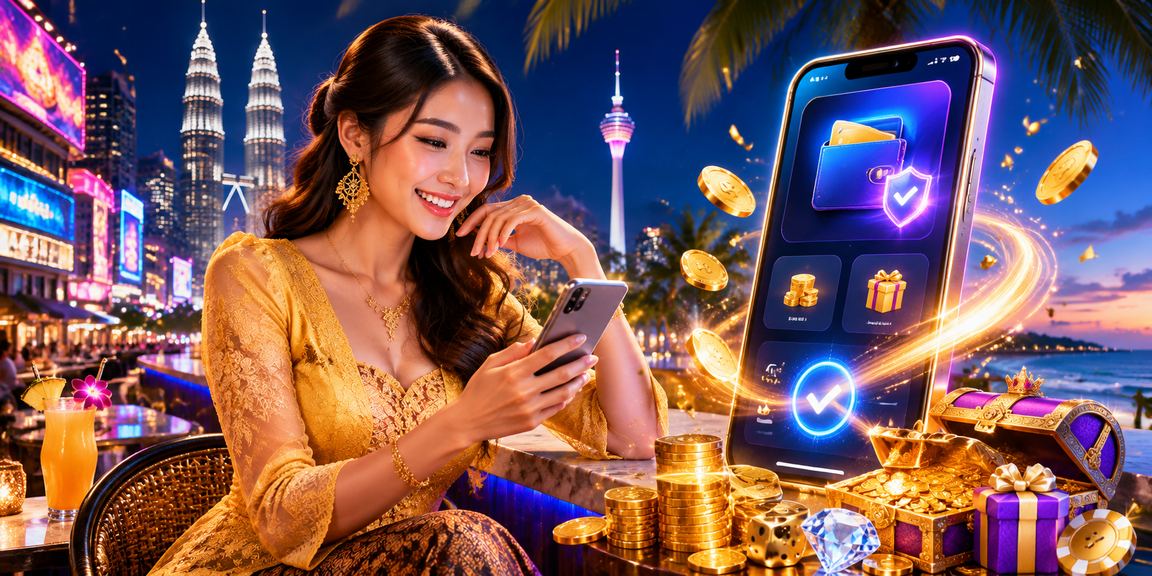 Pemain wanita menikmati permainan kasino mudah alih di Kuala Lumpur melalui platform 81100